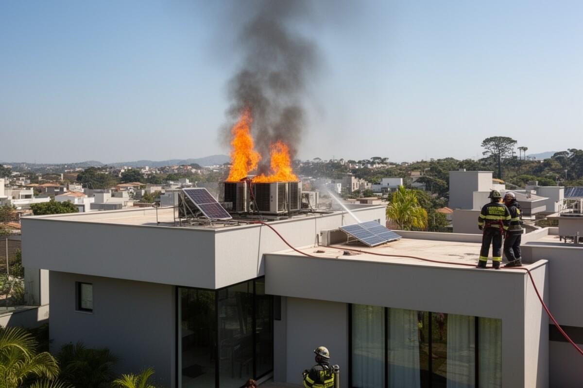 Inversor solar pega fogo em residência de influenciadora e cantor em Londrina